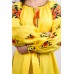 Boho Style Ukrainian Embroidered Maxi Broad Dress Yellow "Ukrainian Tradition"